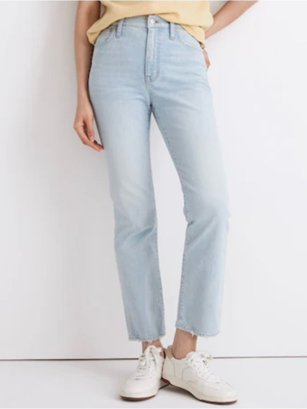 Madewell Light Blue High-Rise Cropped Straight Jeans